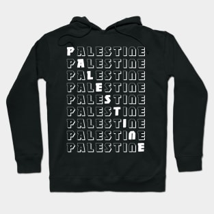 Palestine Name Pattern English Solidarity Palestinian Freedom Support Design - Wht Hoodie